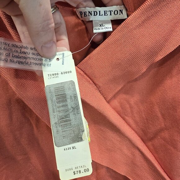 NWT Pendleton Women's Knitted Sweater Size XL Silk Rayon Blend Pink/Salmon - Picture 3 of 5